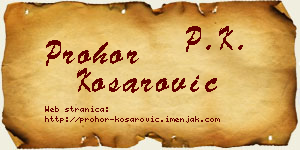 Prohor Košarović vizit kartica